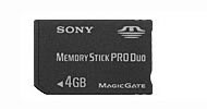 Sony выпускает карту Memory Stick PRO Duo емкостью 4Гб