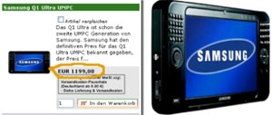 Samsung Q1 Ultra – новый UMPC скоро в продаже