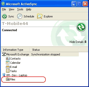 Синхронизация файлов Windows Mobile смартфонов - XP, но не Vista